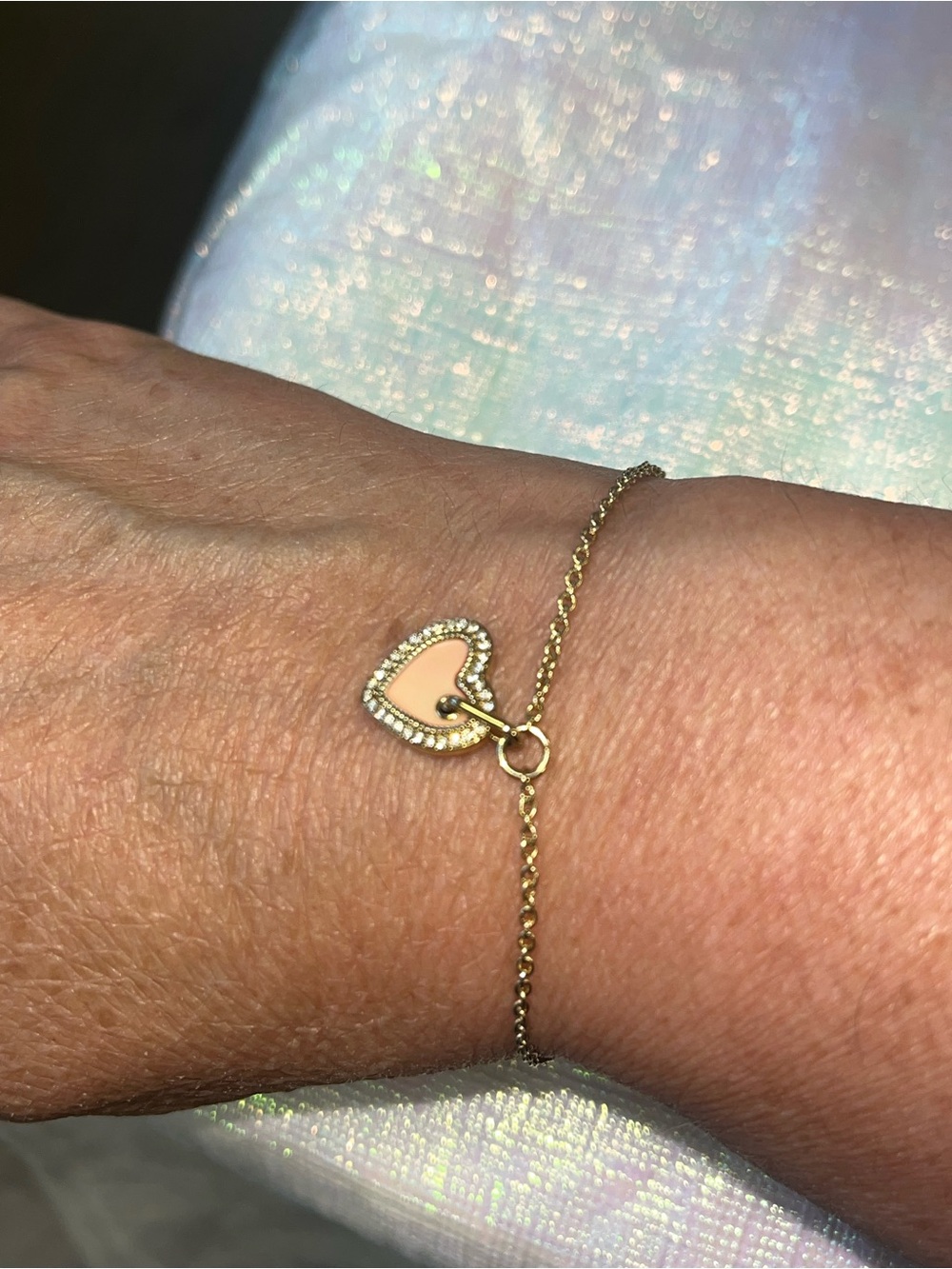 Fossil Pink Heart Slider Bracelet